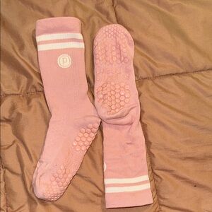 Pure Barre Pink Grip Socks